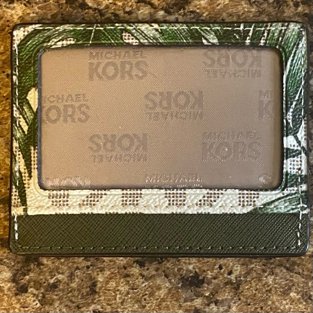 MICHAEL KORS CARD CASE IN VANILLA PALMS - Picture 2 of 7